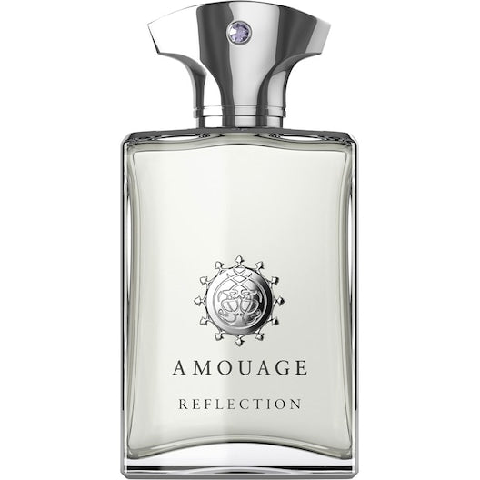 Amouage Reflection Man Eau de Parfum – Luxuriöser Herrenduft mit frischen Kopfnoten von Rosmarin, Pfefferminze und Bitterorange, einer blumigen Herznote aus Iris, Jasmin und Neroli sowie einer warmen Basis aus Sandelholz, Vetiver und Patschuli. Entdecken Sie Eleganz und Raffinesse mit einer Parfümprobe bei Parfümproben-bestellen.com.