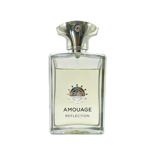 Amouage Reflection Man Eau de Parfum – Luxuriöser Herrenduft mit frischen Kopfnoten von Rosmarin, Pfefferminze und Bitterorange, einer blumigen Herznote aus Iris, Jasmin und Neroli sowie einer warmen Basis aus Sandelholz, Vetiver und Patschuli. Entdecken Sie Eleganz und Raffinesse mit einer Parfümprobe bei Parfümproben-bestellen.com.