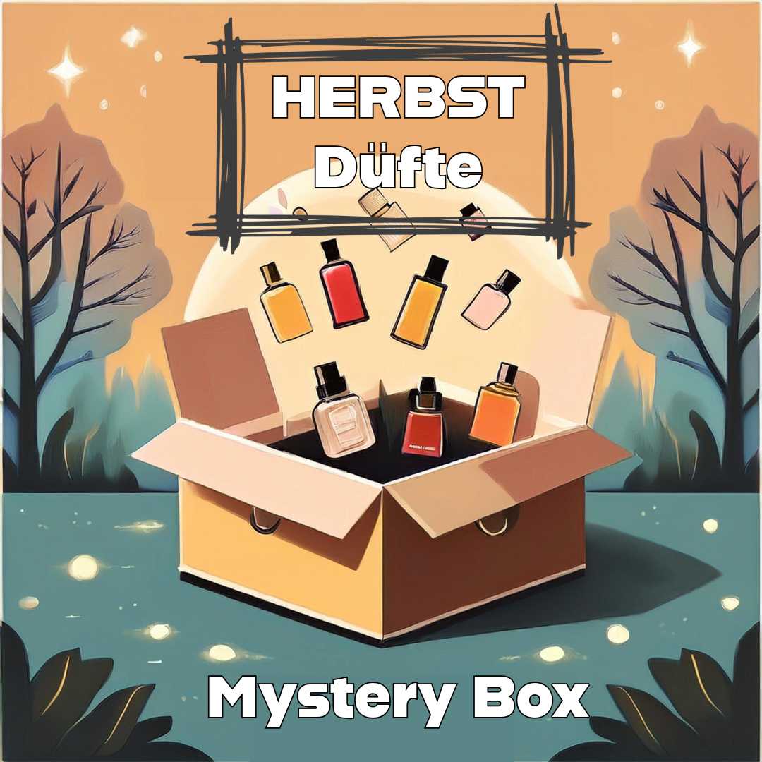 Herbst Parfüm Mystery Box – Drei luxuriöse Duftproben à 3 ml • Mit klar gekennzeichneten Flakons • Exklusive Herbstdüfte mit warmen, holzigen und würzigen Noten • Perfekt zum Entdecken und Verschenken • Jetzt bestellen.