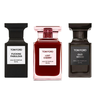 Tom Ford Set für Männer - Parfümprobe • Duftprobe mit den Düften Oud Wood, Fucking Fabulous, Lost Cherry • Exklusive Herrendüfte mit Noten von Oud, Sandelholz, Kirsche, Tonkabohne, Leder, Vanille • Luxuriöse, sinnliche und provokante Kompositionen für den modernen Mann • Jetzt bestellen