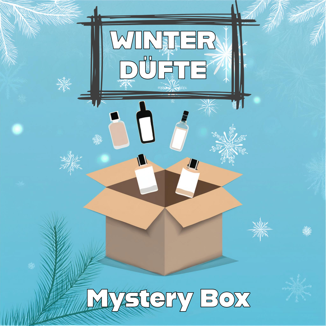 Winter Parfüm Mystery Box – Drei luxuriöse Duftproben à 3 ml • Mit klar gekennzeichneten Flakons • Exklusive Winterdüfte mit wärmenden, holzigen und sinnlichen Noten • Perfekt zum Entdecken und Verschenken • Jetzt bestellen.